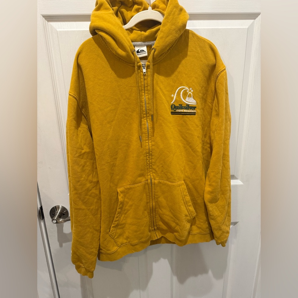 Quiksilver Men’s Golden Yellow Zip-Up Hoodie